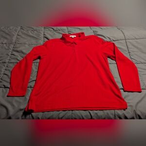 Port Authority Ladies' XL Vibrant Red Long Sleeve Pique Polo Like New
